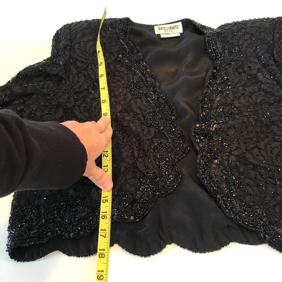 Vintage Brilliante by J.A. Sequins Beaded Lace Black Jacket, Women’s PL, Formal - Picture 13 of 16